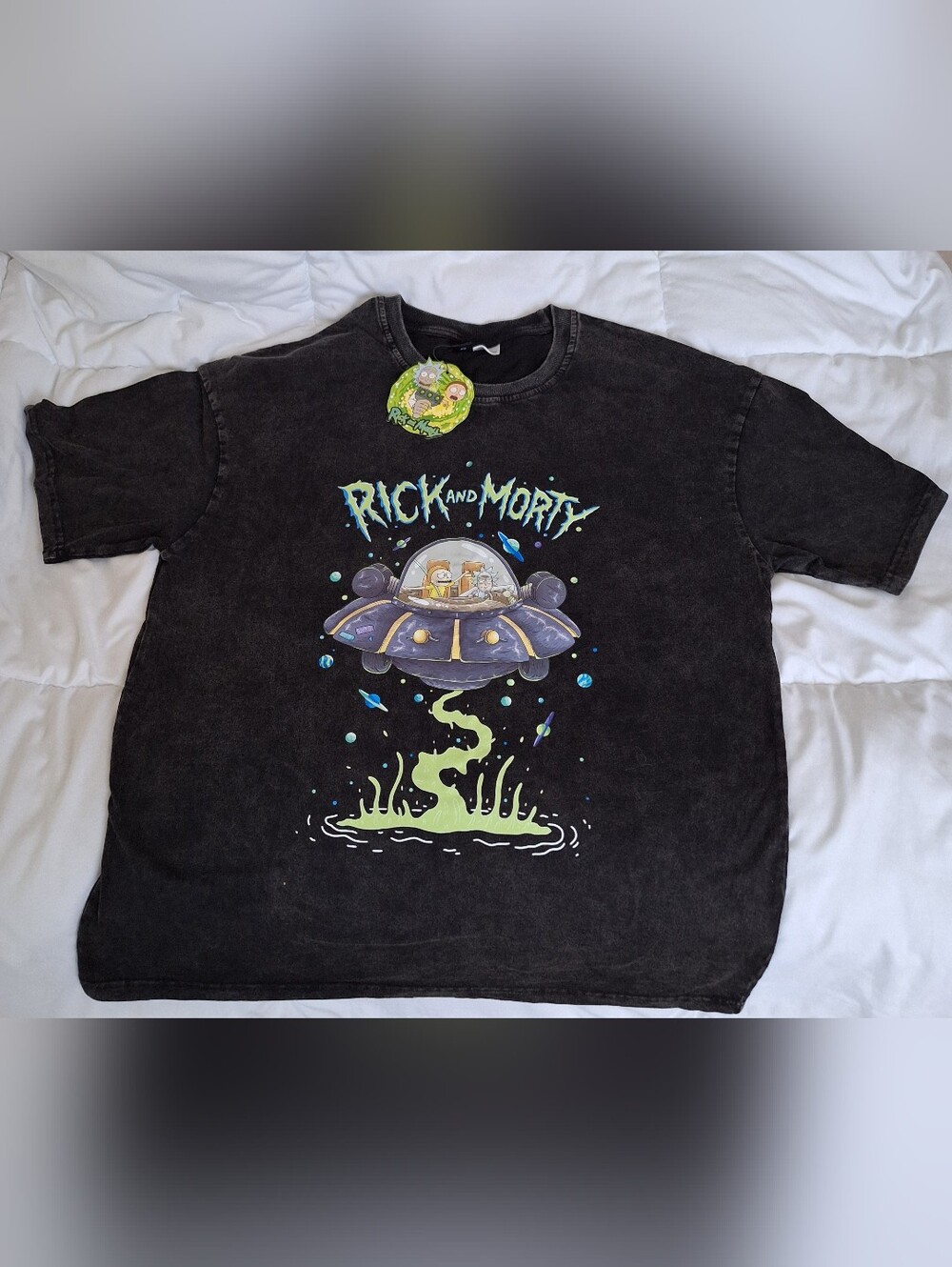 Romwe Rick And Morthy Black Graphic Tee - NEW